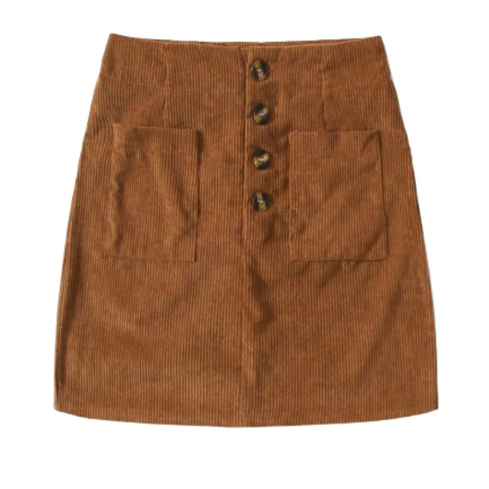 Six Eight Ten Brown Corduroy Mini Skirt
